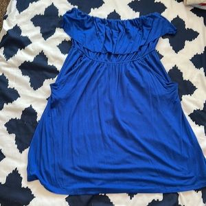 Large Royal Blue Strapless Dress